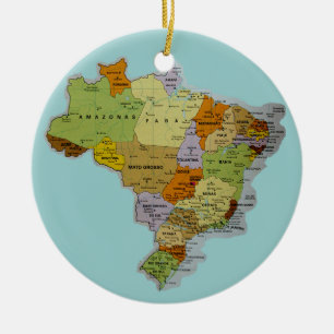 Brasiliansk karta julgransprydnad keramik