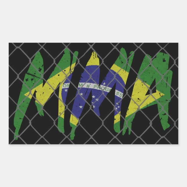 Brasiliansk MMA Sticker Rektangulärt Klistermärke (Framsida)