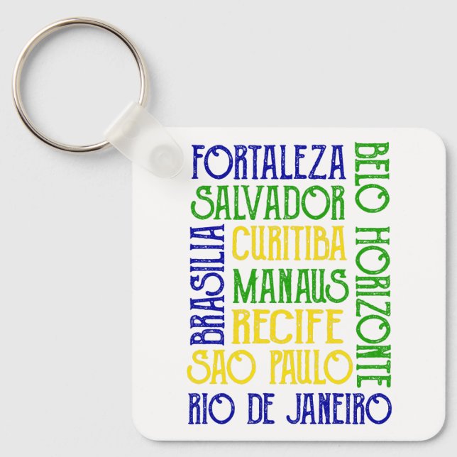 Brasiliansk Namn (Brasilien, Brasilien, Flagga Key Nyckelring (Framsida)