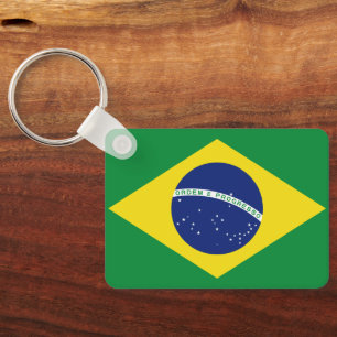 Brasiliansk nyckelkedja för flagga. Ordem e Progre Nyckelring