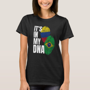 Brasiliansk och colombiansk DNA-mix Flagga Arv T Shirt