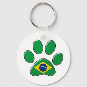 Brasiliansk patriotisk katt nyckelring
