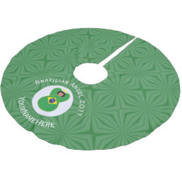 Brasiliansk Personlig för Julgel-Flagga Julgransmatta Borstad Polyester