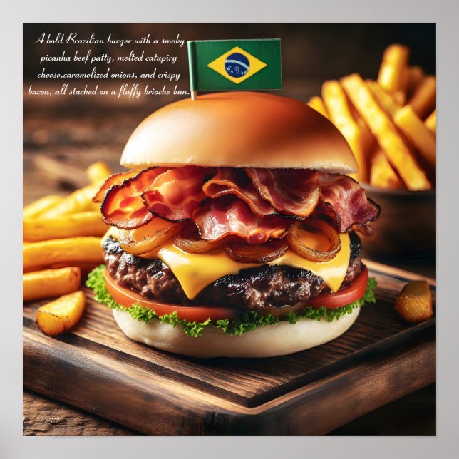 Brasiliansk Picanha Burger Poster (Framsidan)