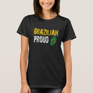 Brasiliansk proud Brazilien Heritage Roots Flagga T Shirt