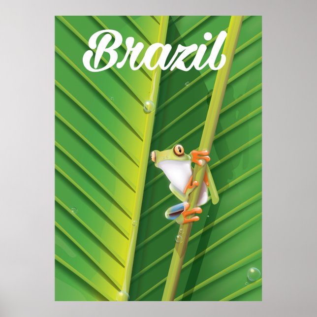 Brasiliansk regnskogsträdfrosk reseposter poster (Framsidan)