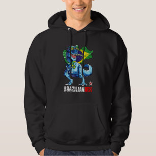 Brasiliansk rex Stolt brasiliansk flagga Kul dinos Hoodie