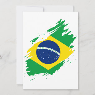 Brasiliansk Rippad Flagga National Pride Sports Inbjudningar