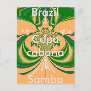 Brasiliansk röd Golden Grönt-vykortsmall Vykort