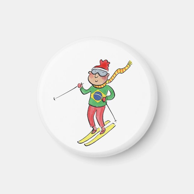 Brasiliansk skidåkare magnet (Framsidan)