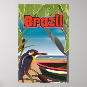 Brasiliansk strand vykort resa tryck