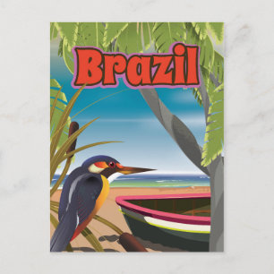 Brasiliansk strand vykort resa tryck