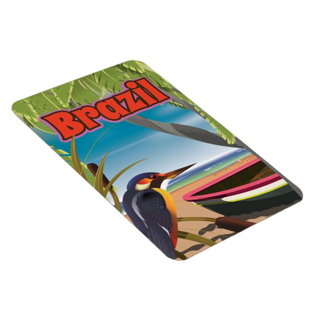 Brasiliansk strand vykort resa tryck magnet (Högersidan)