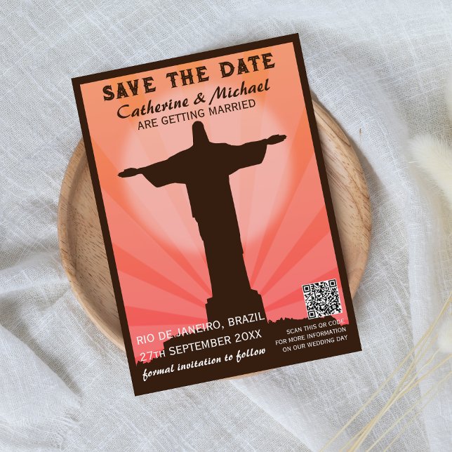 Brasiliansk sydamerikansk reseposter Stil QR-kod Spara Datumet (Skapare uppladdad)