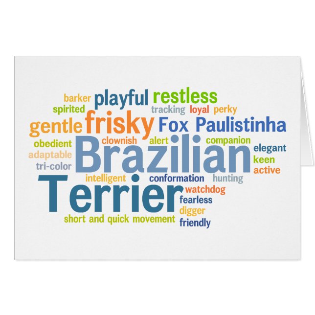 Brasiliansk Terrier Hälsningskort (Framsidan Horizontal)