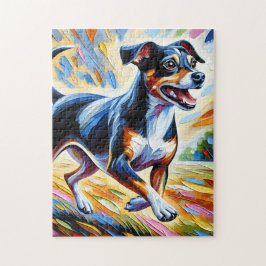 Brasiliansk terrier Hund Porträtt Acrylic Art Prin Pussel