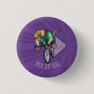 Brasiliansk Träd Anteater Riding A Bicycle Tecknad Knapp