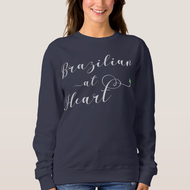 Brasiliansk Vid hjärta Sweatshirt, Brasilien Tee Shirt (Framsida)