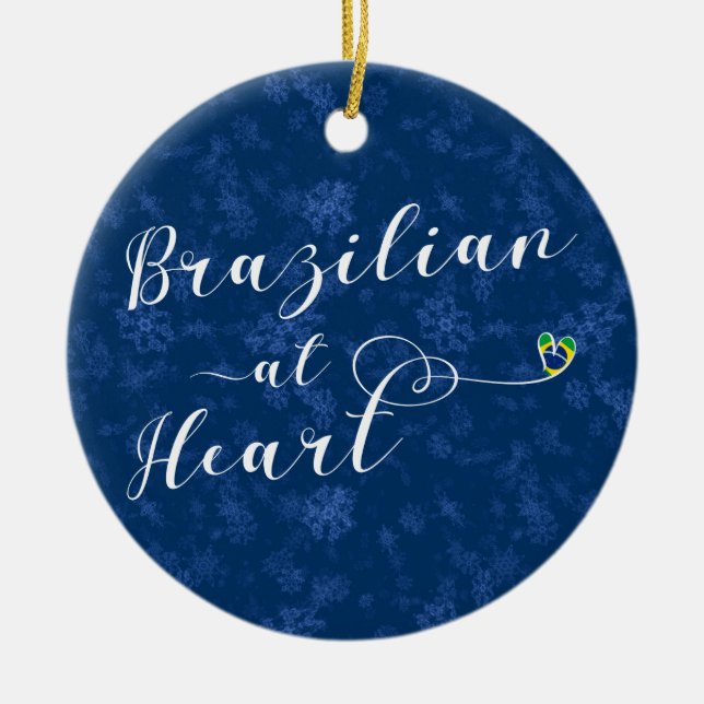 Brasiliansk vid hjärtat Helgdag Ornament (Framsidan)