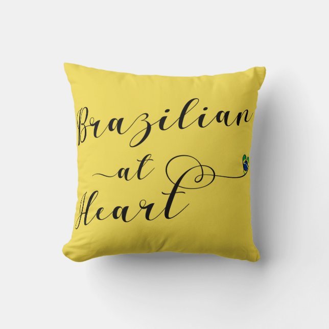 Brasiliansk vid hjärtpil Cushion, Brasilien Kudde (Framsida)