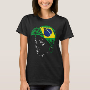 Brasiliansk Woman Headscarf Brasiliansk Flagga T Shirt