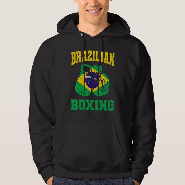 Brasilianska Boxinghandskar Brasilien Pride Manar  Hoodie (Framsida)