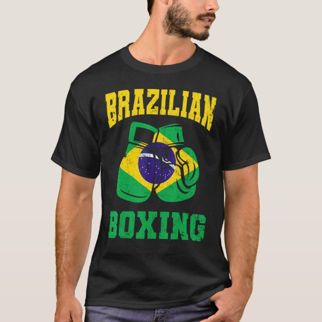 Brasilianska Boxinghandskar Brasilien Pride Manar  T Shirt (Framsida)