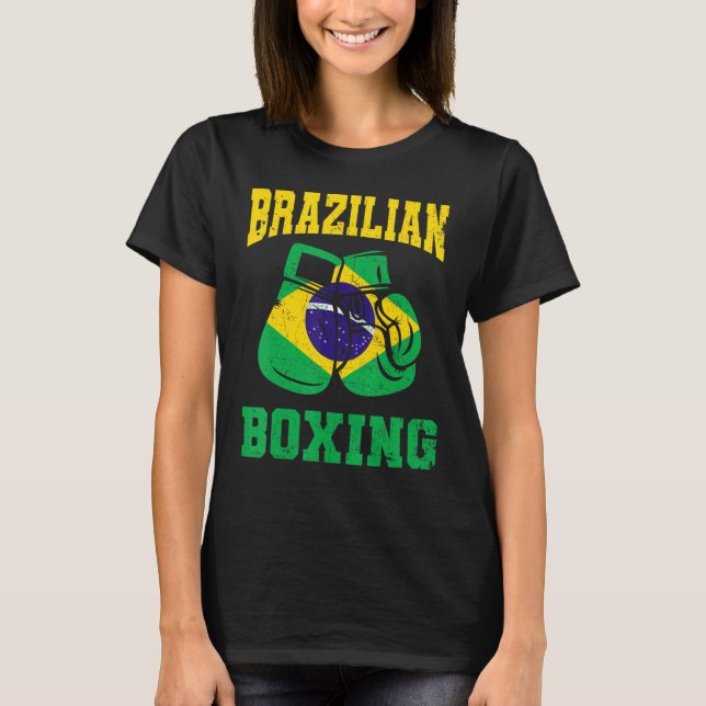 Brasilianska Boxinghandskar Brasilien Pride Manar  T Shirt (Framsida)