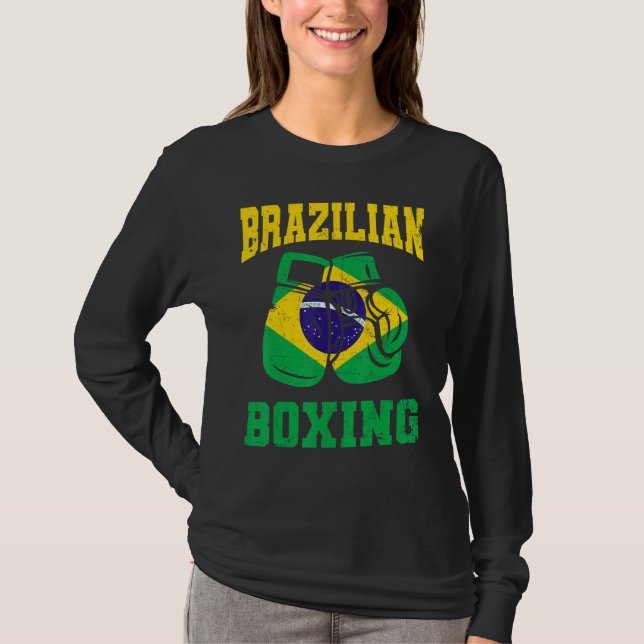 Brasilianska Boxinghandskar Brasilien Pride Manar  T Shirt (Framsida)