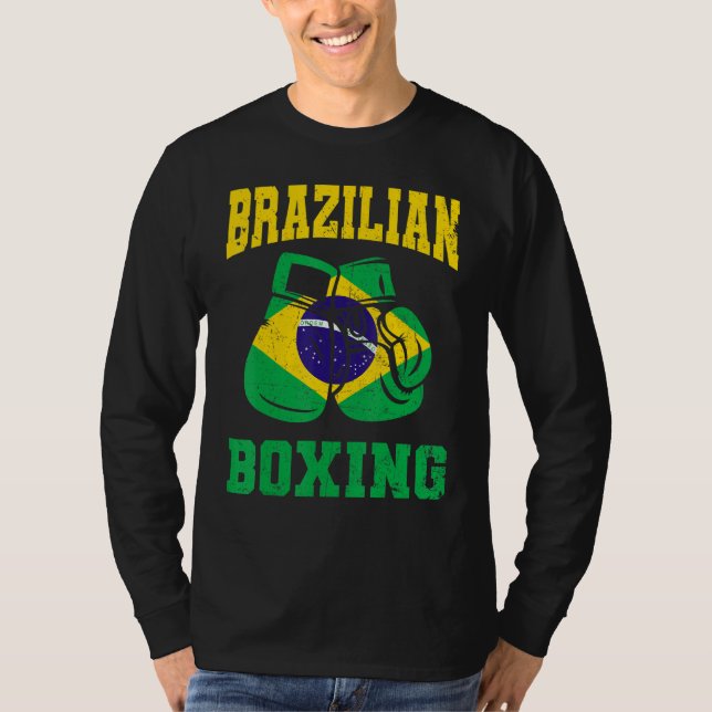 Brasilianska Boxinghandskar Brasilien Pride Manar  T Shirt (Framsida)
