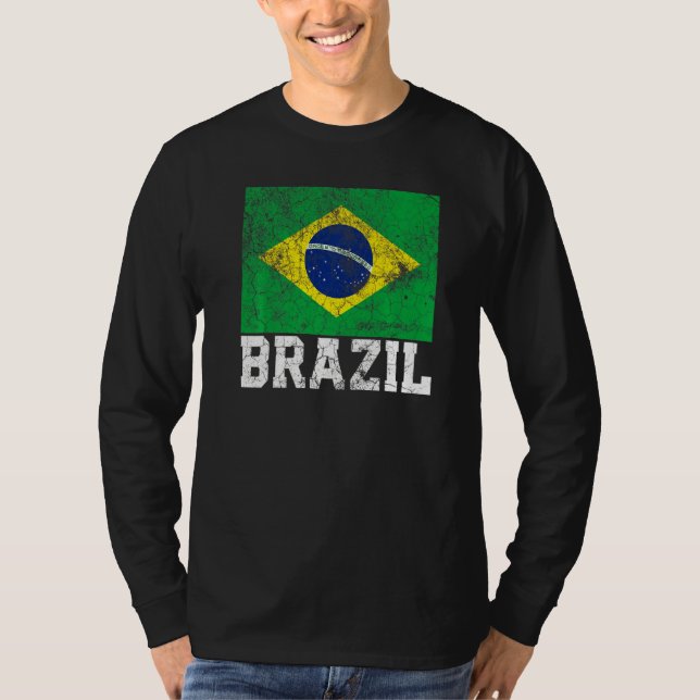 Brasilianska Brasilianska Flagga Pride Roots Land  T Shirt (Framsida)