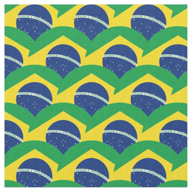 Brasilianska Flagga & Brasilien Trendig Fabric/mod Tyg (Närbild)