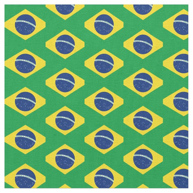 Brasilianska Flagga & Brasilien Trendig Fabric/mod Tyg (Närbild)