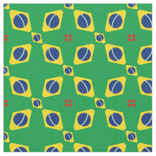 Brasilianska Flagga & Brasilien Trendig Fabric mod Tyg