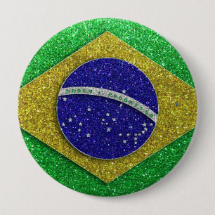 Brasilianska Flagga glitter i Brasilien Mode Bling Knapp