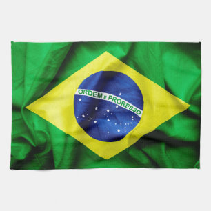 brasilianska Flagga Kökshandduk