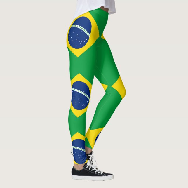 Brasilianska Flagga Leggings (Höger)