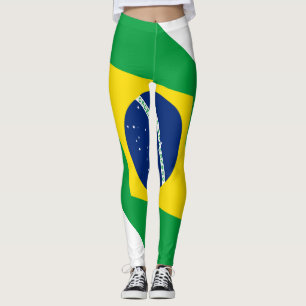 Brasilianska flagga leggings