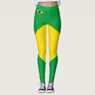 Brasilianska flagga leggings