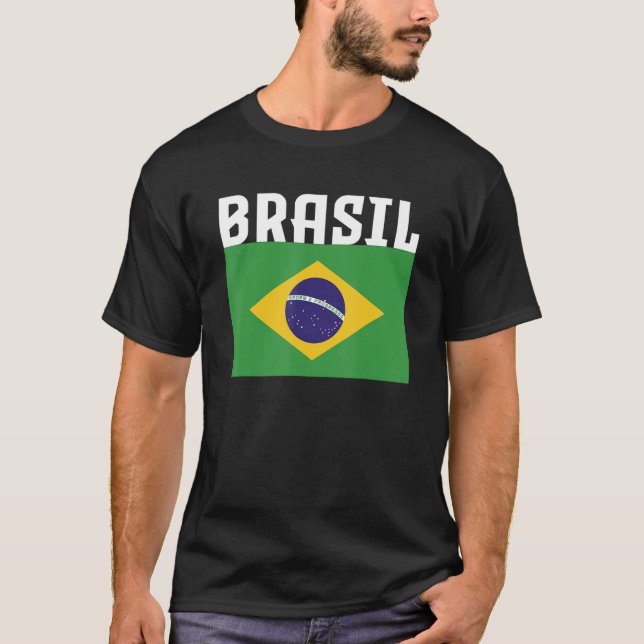 Brasilianska Flagga Pride Brasilianska ursprung Br T Shirt (Framsida)