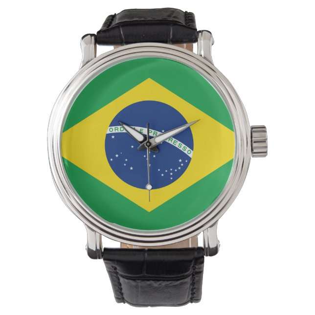 Brasilianska Flagga Watch Armbandsur (Framsida)