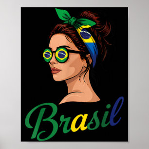 Brasilianska flaggan Brasilianska rötter Brasilian Poster