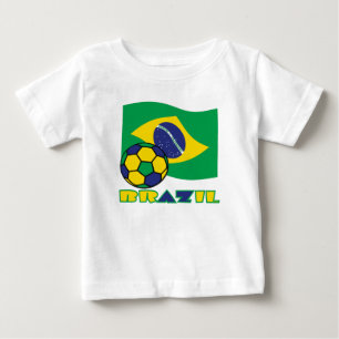 Brasilianska flaggan Brasilien Fotboll T-shirt