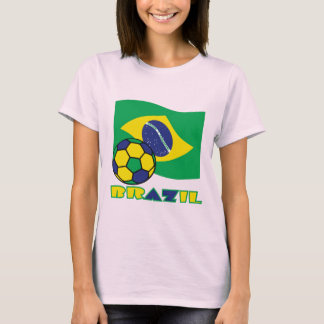 Brasilianska flaggan Brasilien Fotboll T Shirt