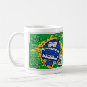 Brasilianska flaggan inspirerar söta brevpappersde kaffemugg