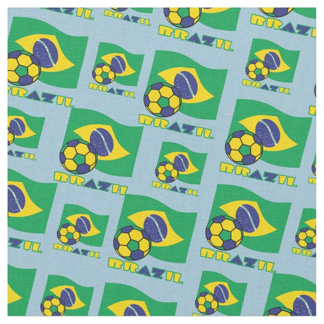 Brasilianska flaggan och fotboll tyg (Närbild)