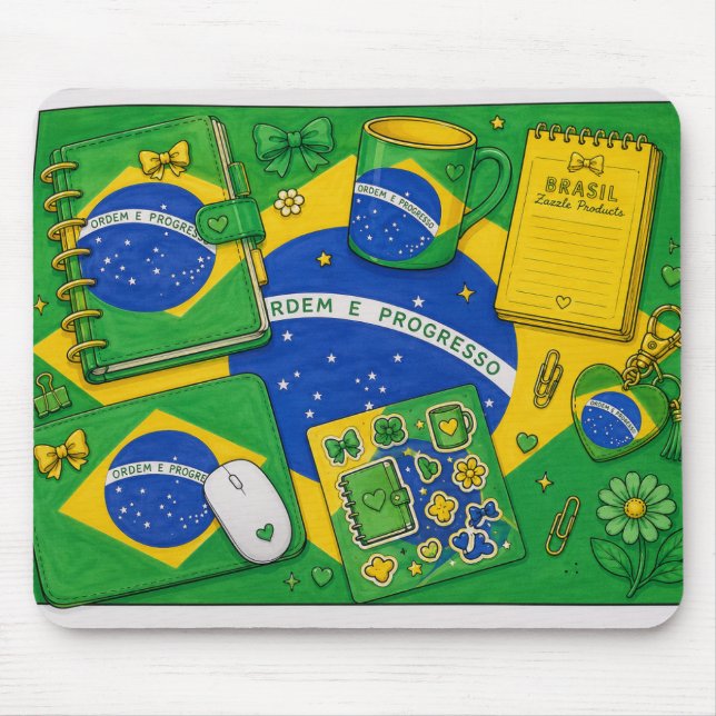 Brasilianska flaggans brevpappersidéer musmatta (Framsidan)