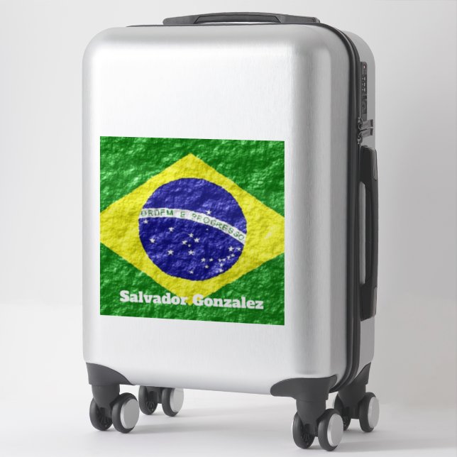 Brasilianska flaggans design klistermärken (Resväska)