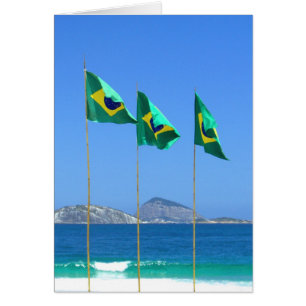 Brasilianska Flaggor Hälsningskort
