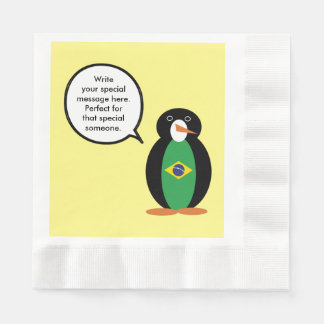Brasilianska flaggpratande Ms Penguin Personlig Pappersservett